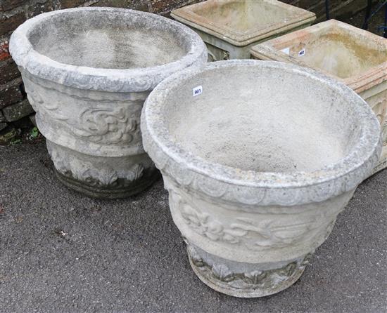 Pair garden urns